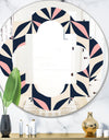 Floral Retro Botanical Pattern III - Modern Round or Oval Wall Mirror - Quatrefoil
