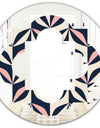 Floral Retro Botanical Pattern III - Modern Round or Oval Wall Mirror - Quatrefoil