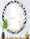 Floral Retro Botanical Pattern III - Modern Round or Oval Wall Mirror - Triple C