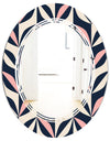 Floral Retro Botanical Pattern III - Modern Round or Oval Wall Mirror - Triple C