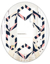 Floral Retro Botanical Pattern III - Modern Round or Oval Wall Mirror - Hexagon Star