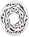 Floral Retro Botanical Pattern III - Modern Round or Oval Wall Mirror - Whirl