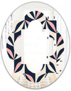 Floral Retro Botanical Pattern III - Modern Round or Oval Wall Mirror - Quatrefoil