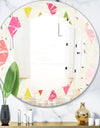 Diamond Retro III - Modern Round or Oval Wall Mirror - Leaves