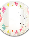 Diamond Retro III - Modern Round or Oval Wall Mirror - Leaves