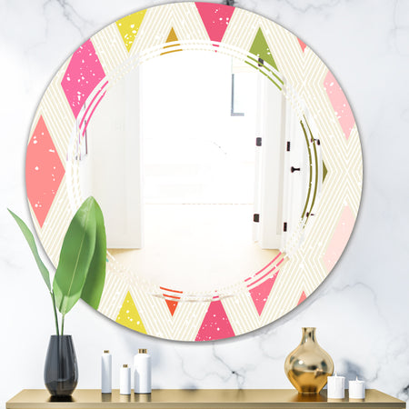Diamond Retro III - Modern Round or Oval Wall Mirror - Triple C