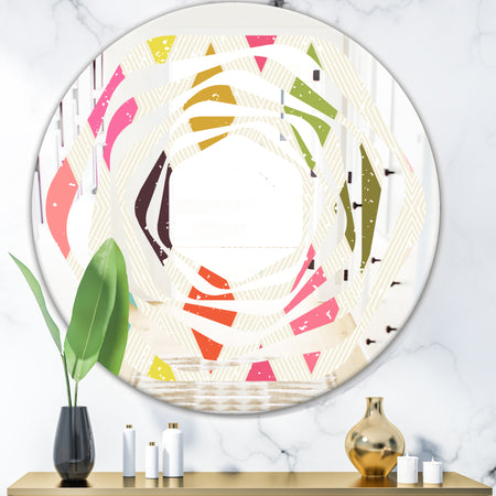 Diamond Retro III - Modern Round or Oval Wall Mirror - Whirl