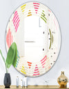 Diamond Retro III - Modern Round or Oval Wall Mirror - Wave