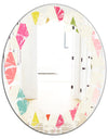 Diamond Retro III - Modern Round or Oval Wall Mirror - Leaves