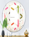 Diamond Retro III - Modern Round or Oval Wall Mirror - Hexagon Star