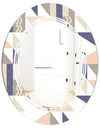 Retro Geometric Design X - Modern Round or Oval Wall Mirror - Triple C