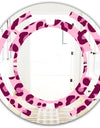 Pink Leopard Pattern - Modern Round or Oval Wall Mirror - Space