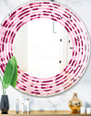 Pink Leopard Pattern - Modern Round or Oval Wall Mirror - Wave