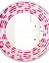 Pink Leopard Pattern - Modern Round or Oval Wall Mirror - Wave