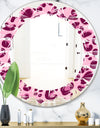 Pink Leopard Pattern - Modern Round or Oval Wall Mirror - Leaves