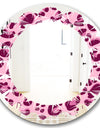 Pink Leopard Pattern - Modern Round or Oval Wall Mirror - Leaves