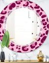 Pink Leopard Pattern - Modern Round or Oval Wall Mirror - Triple C