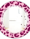 Pink Leopard Pattern - Modern Round or Oval Wall Mirror - Triple C
