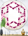 Pink Leopard Pattern - Modern Round or Oval Wall Mirror - Hexagon Star