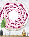 Pink Leopard Pattern - Modern Round or Oval Wall Mirror - Whirl