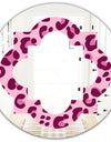 Pink Leopard Pattern - Modern Round or Oval Wall Mirror - Quatrefoil