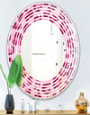 Pink Leopard Pattern - Modern Round or Oval Wall Mirror - Wave