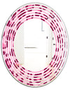 Pink Leopard Pattern - Modern Round or Oval Wall Mirror - Wave