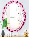 Pink Leopard Pattern - Modern Round or Oval Wall Mirror - Triple C