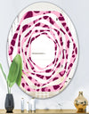 Pink Leopard Pattern - Modern Round or Oval Wall Mirror - Whirl
