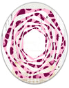 Pink Leopard Pattern - Modern Round or Oval Wall Mirror - Whirl