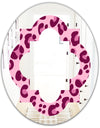 Pink Leopard Pattern - Modern Round or Oval Wall Mirror - Quatrefoil