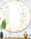 Golden Grid I - Modern Round or Oval Wall Mirror - Leaves
