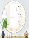 Golden Grid I - Modern Round or Oval Wall Mirror - Triple C