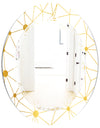 Golden Grid I - Modern Round or Oval Wall Mirror - Triple C