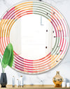 Geometric Retro Minimal I - Modern Round or Oval Wall Mirror - Wave