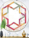 Geometric Retro Minimal I - Modern Round or Oval Wall Mirror - Hexagon Star