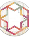 Geometric Retro Minimal I - Modern Round or Oval Wall Mirror - Hexagon Star