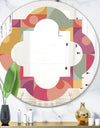 Geometric Retro Minimal I - Modern Round or Oval Wall Mirror - Quatrefoil