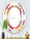 Geometric Retro Minimal I - Modern Round or Oval Wall Mirror - Space