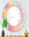 Geometric Retro Minimal I - Modern Round or Oval Wall Mirror - Wave