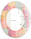 Geometric Retro Minimal I - Modern Round or Oval Wall Mirror - Wave