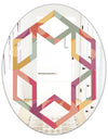 Geometric Retro Minimal I - Modern Round or Oval Wall Mirror - Hexagon Star