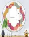 Geometric Retro Minimal I - Modern Round or Oval Wall Mirror - Quatrefoil