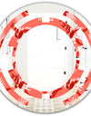 Coral Flowers Of Bird Of Paradise - Modern Round or Oval Wall Mirror - Space