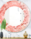Coral Flowers Of Bird Of Paradise - Modern Round or Oval Wall Mirror - Wave