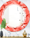 Coral Flowers Of Bird Of Paradise - Modern Round or Oval Wall Mirror - Triple C