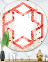 Coral Flowers Of Bird Of Paradise - Modern Round or Oval Wall Mirror - Hexagon Star