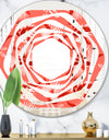 Coral Flowers Of Bird Of Paradise - Modern Round or Oval Wall Mirror - Whirl