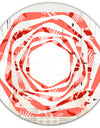 Coral Flowers Of Bird Of Paradise - Modern Round or Oval Wall Mirror - Whirl