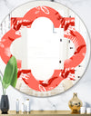 Coral Flowers Of Bird Of Paradise - Modern Round or Oval Wall Mirror - Quatrefoil